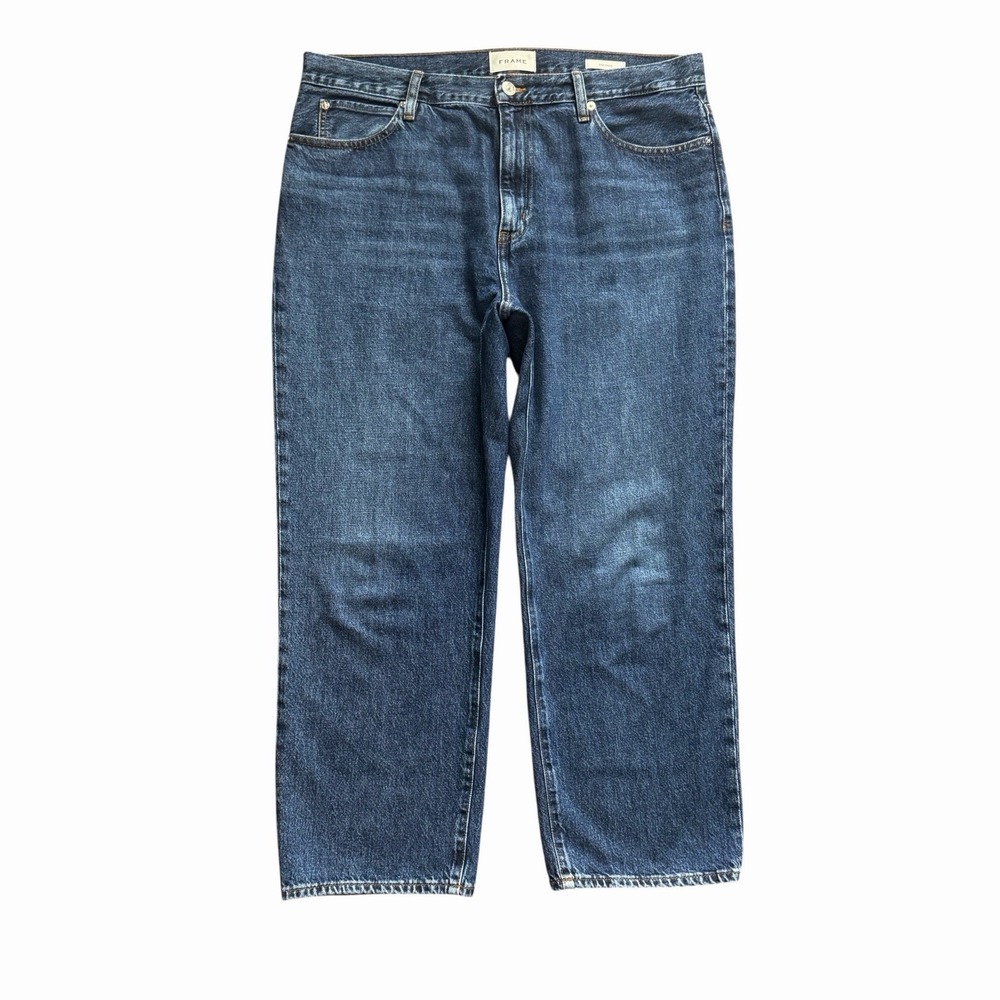 FRAME The Hang Homer Jeans Womens 31 Blue Wide Leg Baggy Relaxed Denim Cotton